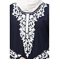 A-line abaya with Resham embroidery work- Navy Blue